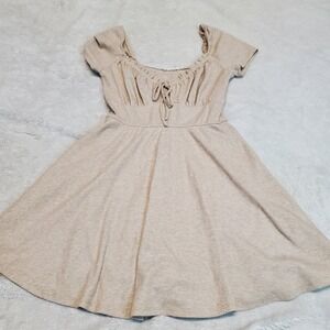 Lush Cream Knit Mini Dress Skort Small Peasant Milkmaid Coquette Cottagecore